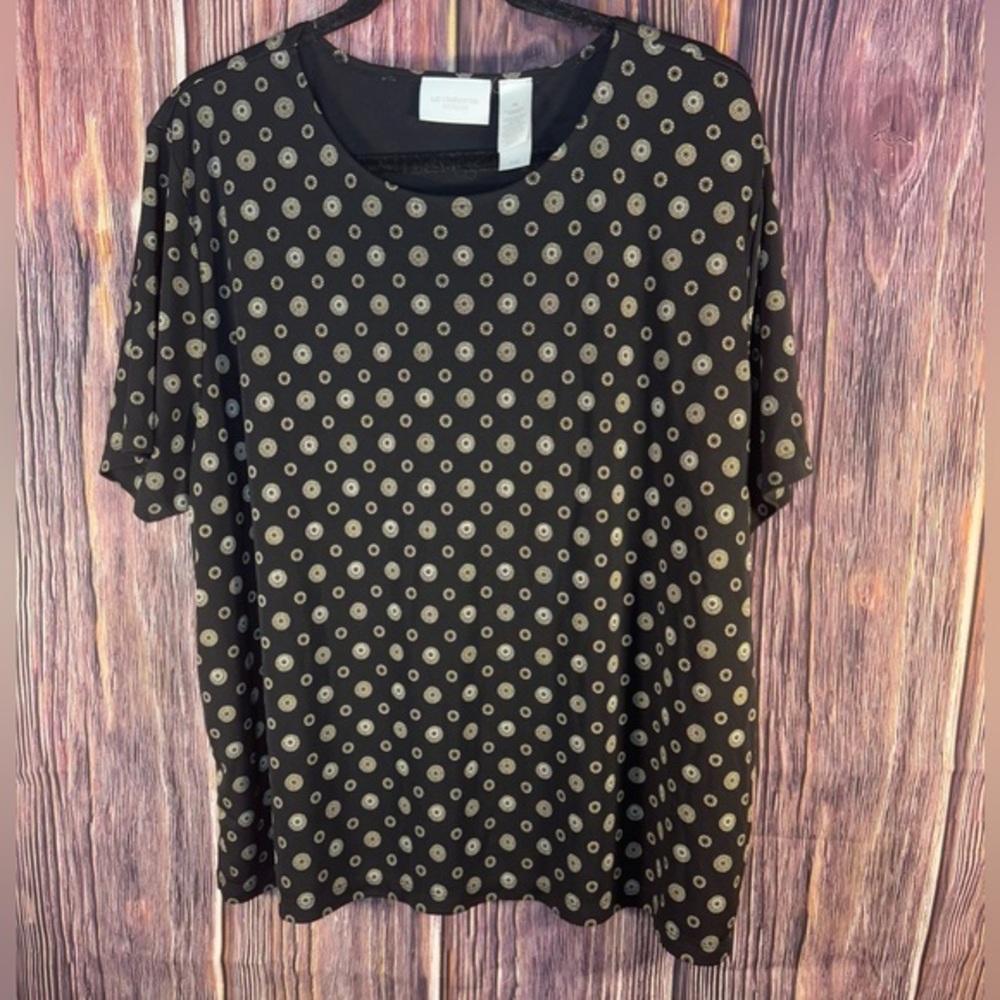 Liz Claiborne Woman Black and Gold Top Size 3X